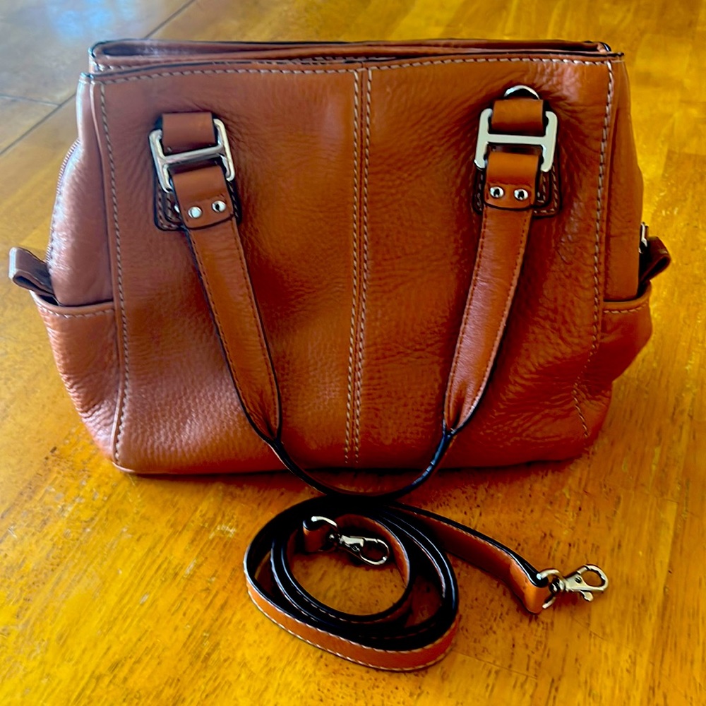 Fossil brown leather handbag